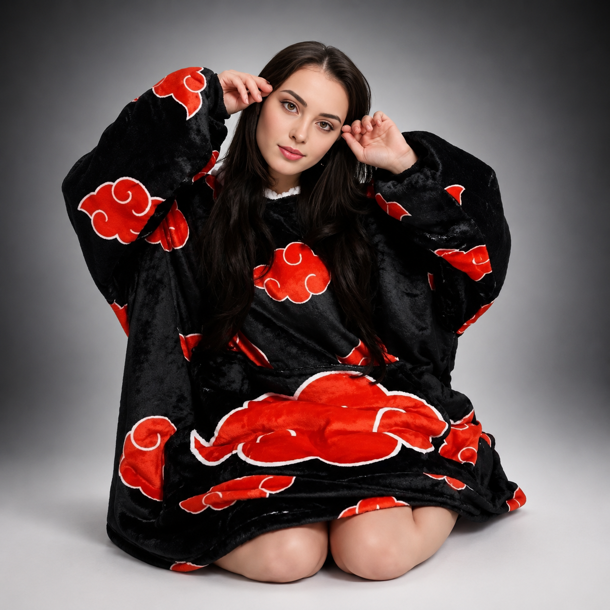 NARUTO 暁 スウェット Akatsuki Oversized Blanket Hoodie – Naruto Inspired Sherpa
