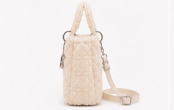 Lady O Cream Plush Designer Bag
