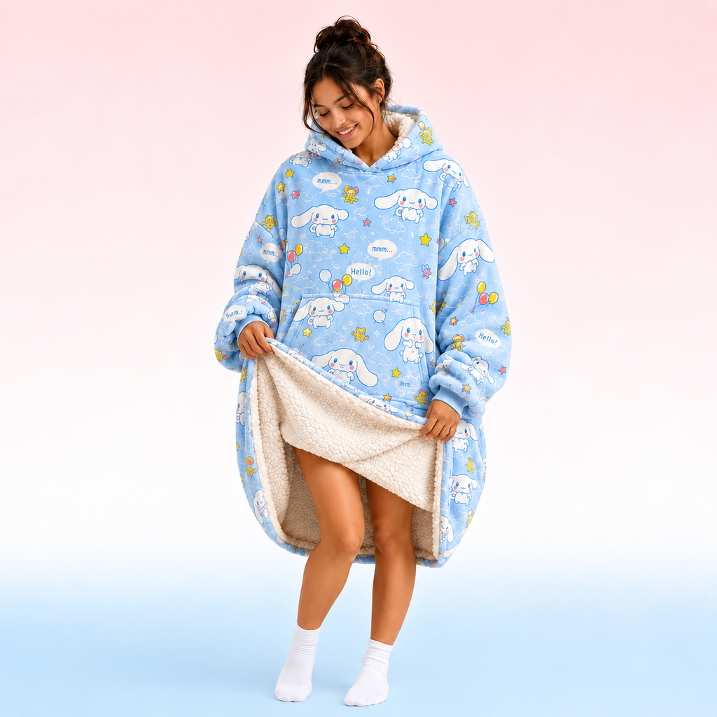 Cinnamoroll Oversized Blanket Hoodie – Cozy Sherpa Wearable Blanket