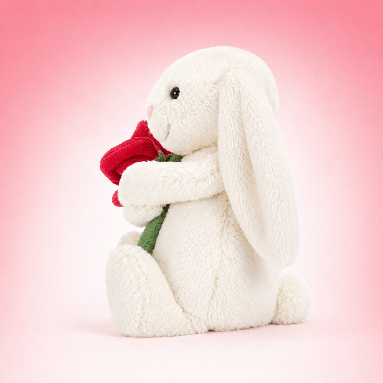 Cream Bunny With Rose