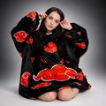 Akatsuki Oversized Blanket Hoodie – Naruto Inspired Sherpa Wearable Blanket