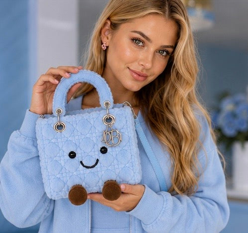 Lady O Blue Plush Designer Bag
