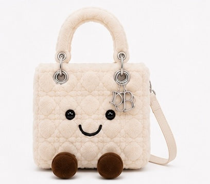 Lady O Cream Plush Designer Bag