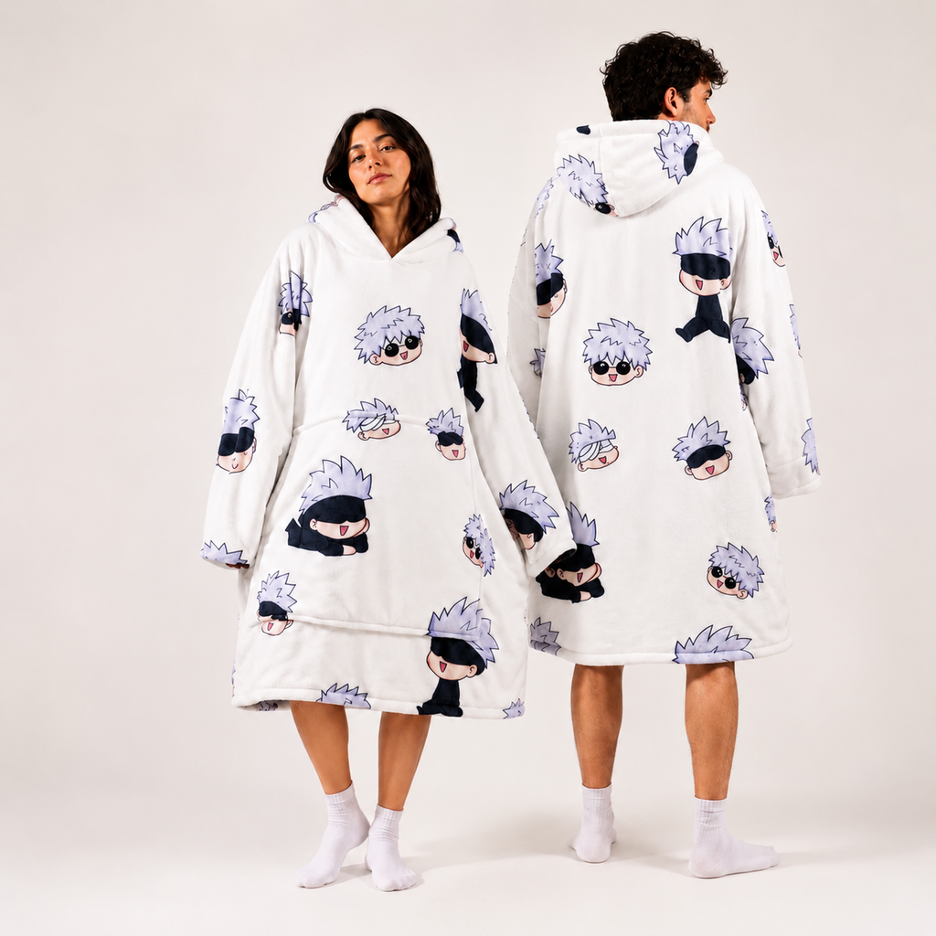 Satoru Gojo Oversized Blanket Hoodie – Jujutsu Kaisen Cozy Sherpa Wearable Blanket