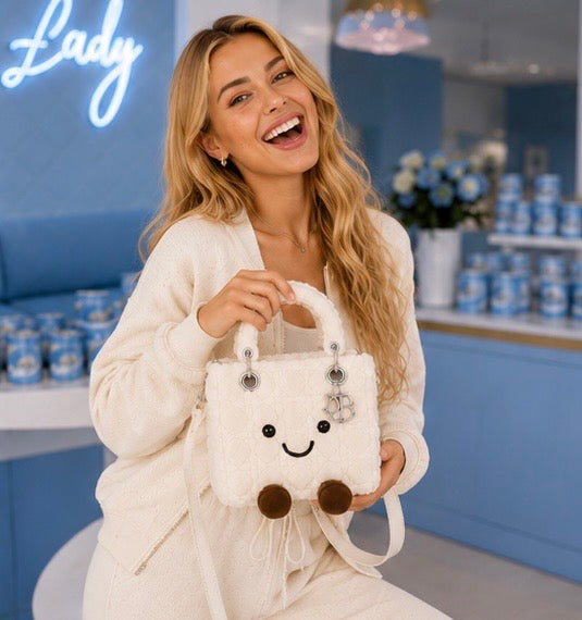 Lady O Cream Plush Designer Bag