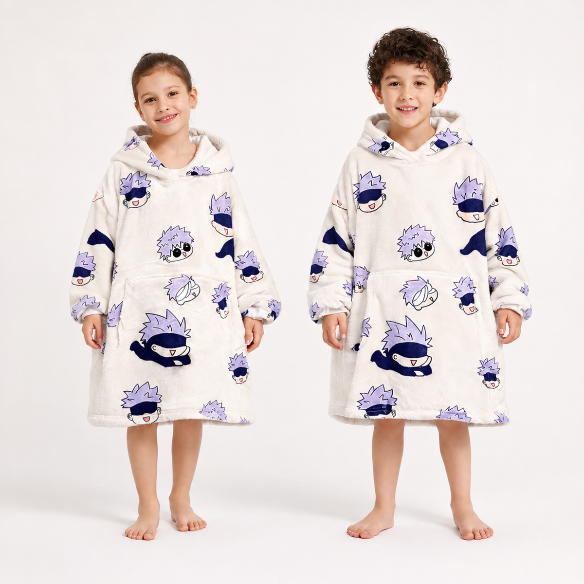 Satoru Gojo Oversized Blanket Hoodie – Jujutsu Kaisen Cozy Sherpa Wearable Blanket