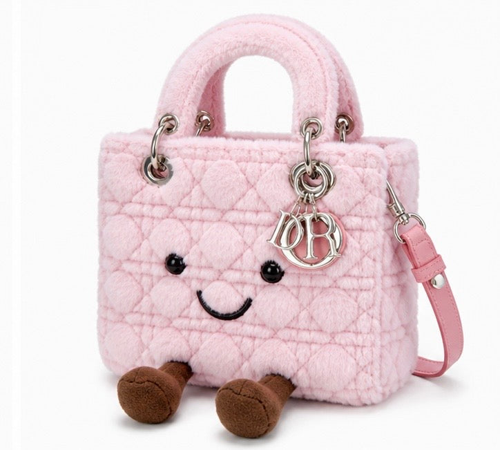 plush Designer Lady O Pink Bag