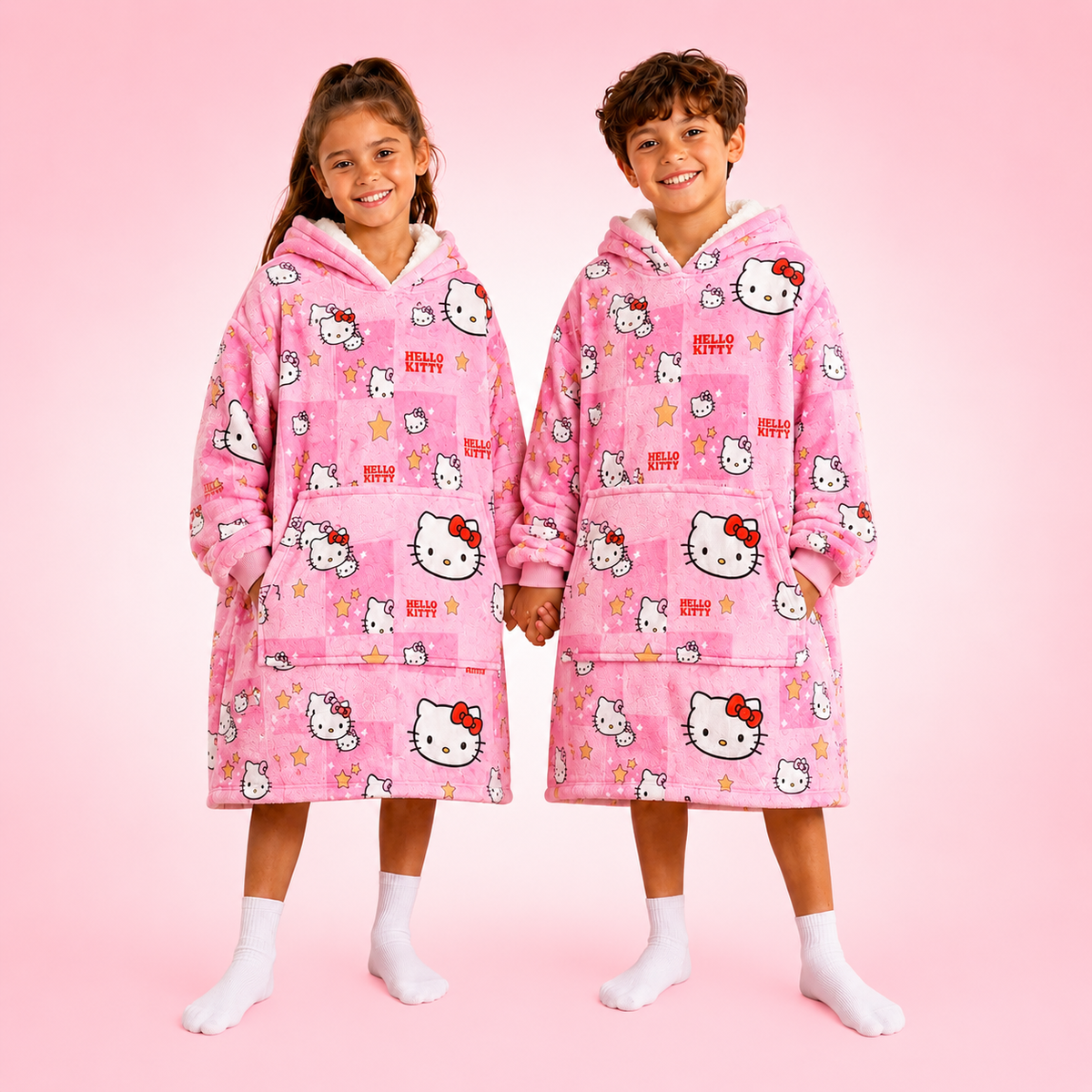 Hello Kitty Oversized Blanket Hoodie – Cozy Sherpa Wearable Blanket