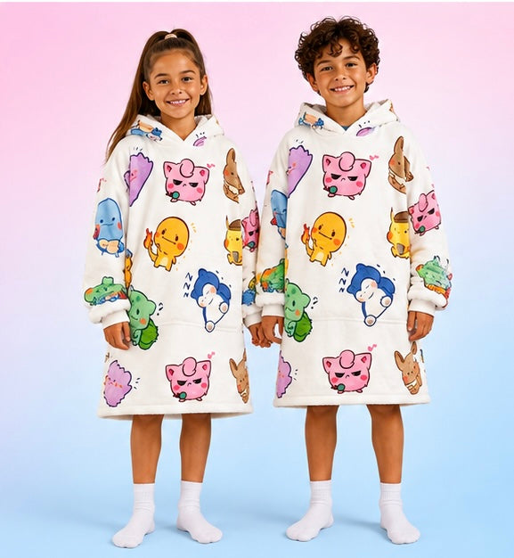 Pokémon Oversized Blanket Hoodie – Cozy Sherpa Wearable Blanke