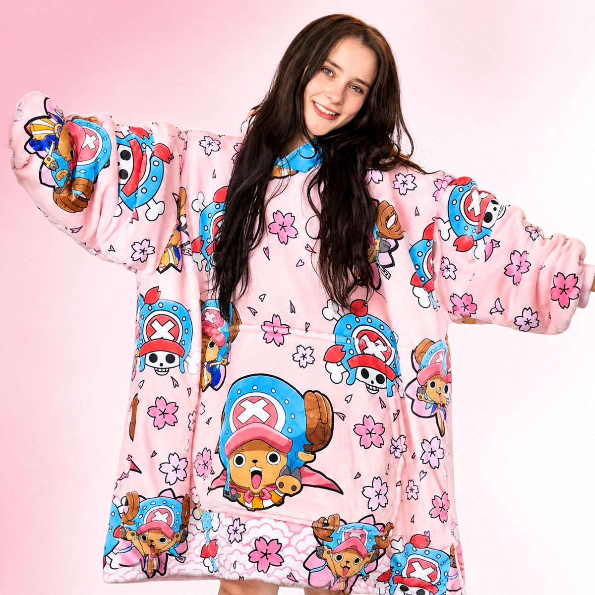 Tony Tony Chopper Blanket Hoodie – Oversized Sherpa Wearable Blanket