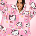 Hello Kitty Oversized Blanket Hoodie – Cozy Sherpa Wearable Blanket