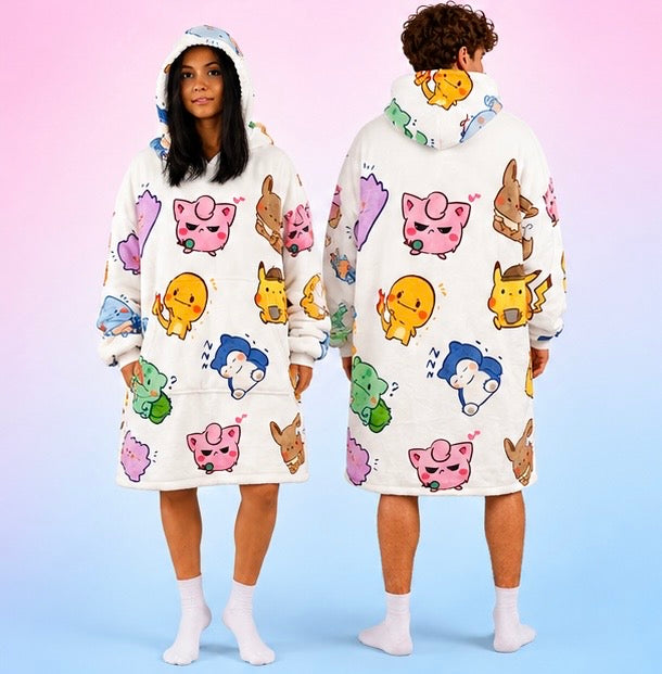Pokémon Oversized Blanket Hoodie – Cozy Sherpa Wearable Blanke