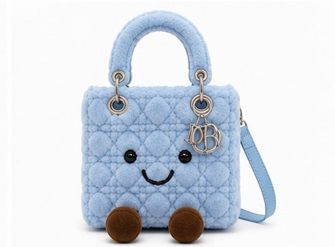 Lady O Blue Plush Designer Bag