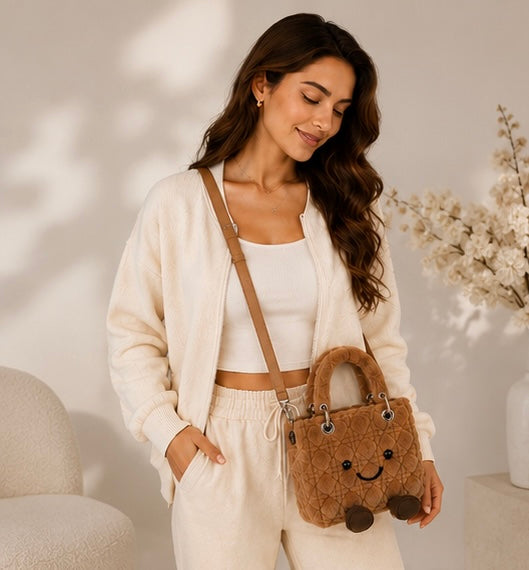 Lady O Brown Plush Designer Bag