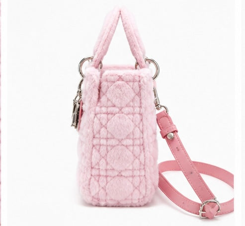 plush Designer Lady O Pink Bag