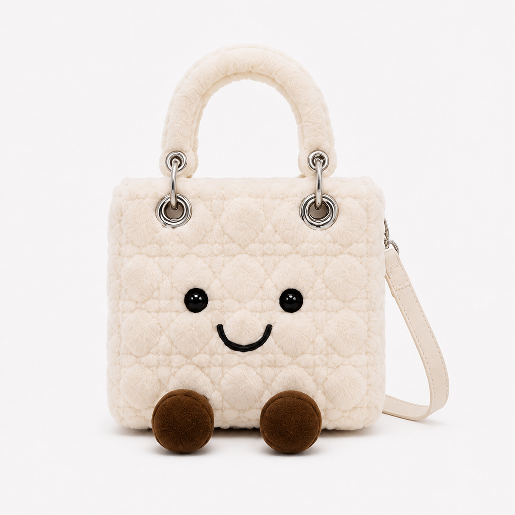 Lady O Cream Plush  Bag