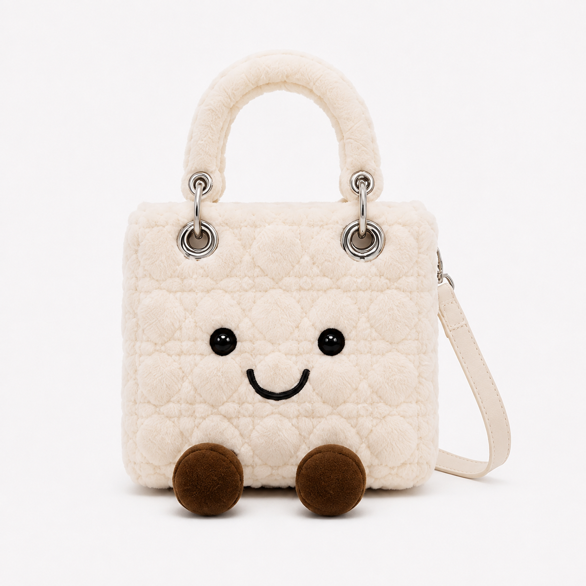 Lady O Cream Plush  Bag